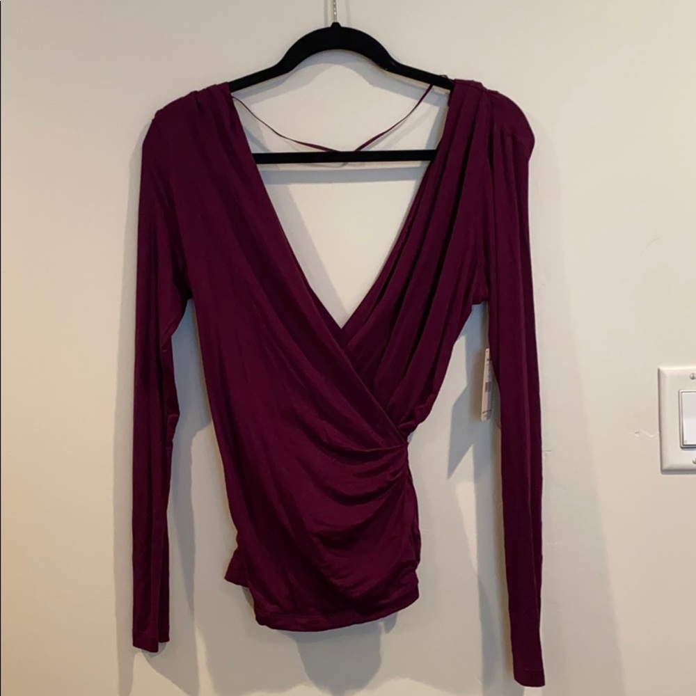 Purple Free People Wrap Style Top